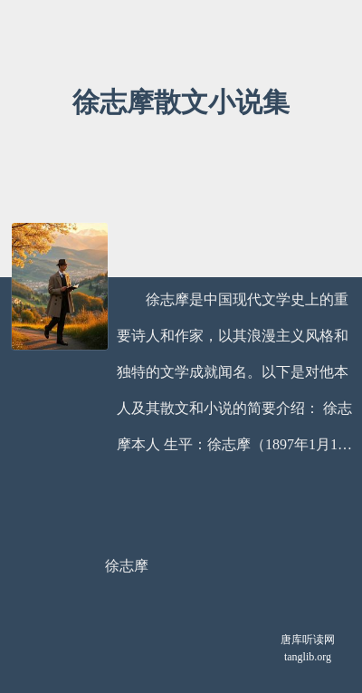 徐志摩散文小说集